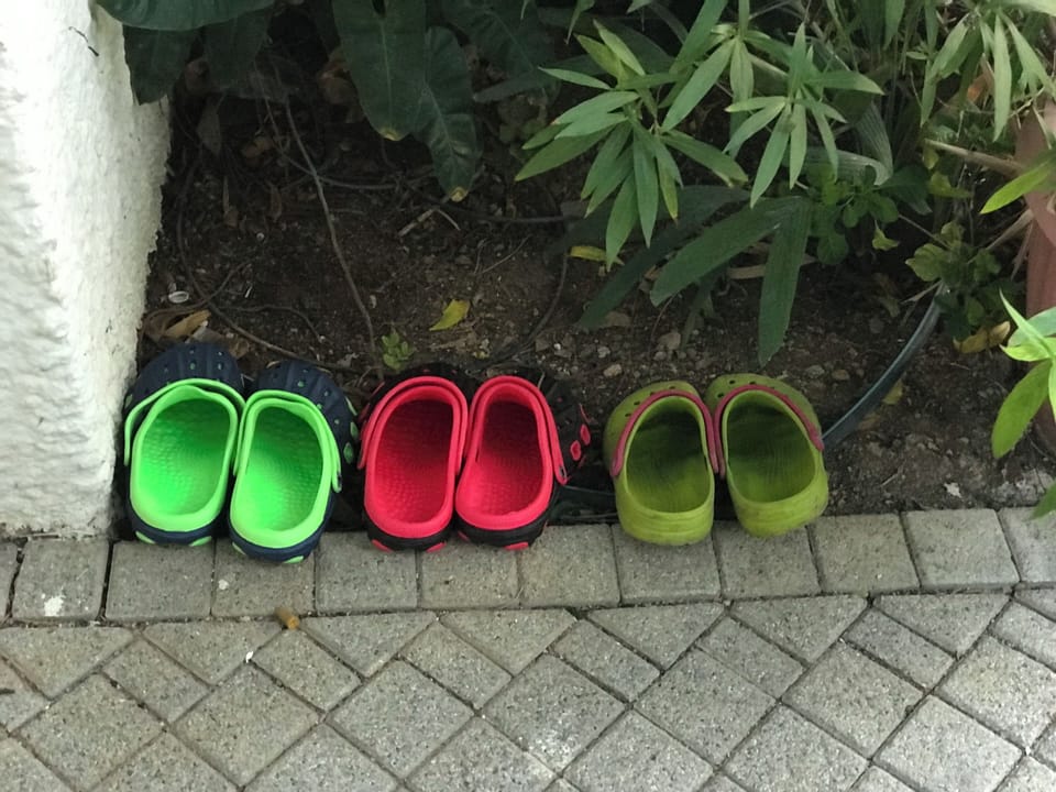 complementary crocs for every guest at your disposal.