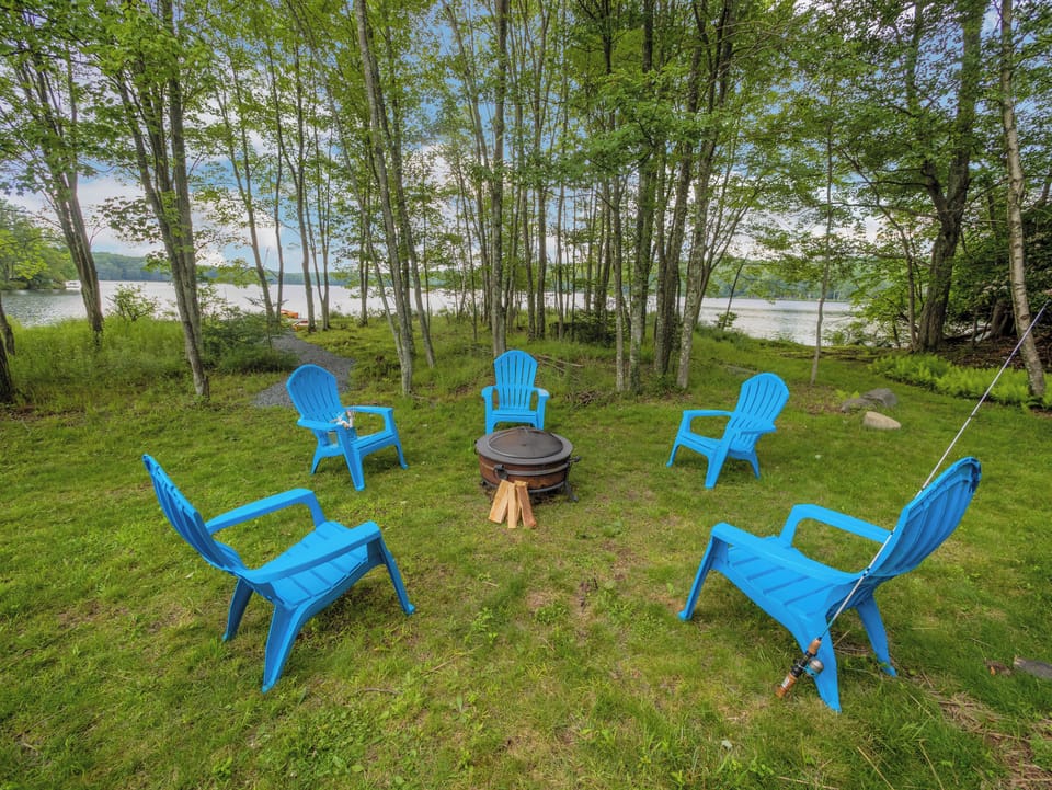 Firepit In Backyard On The Lake
