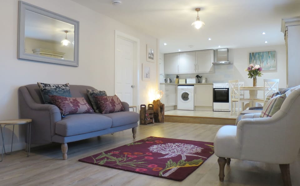 Open plan living, dining and kitchen