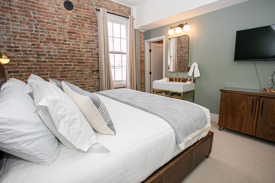 Experience ultimate comfort and luxury with a spacious king bed 