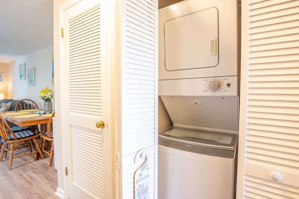 Stackable Washer and Dryer in Laundry Closet