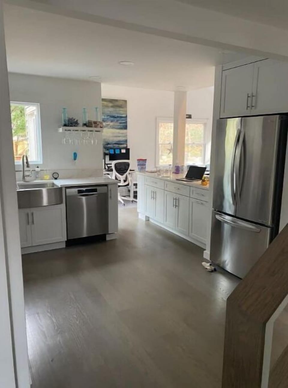 New kitchen with desk working station