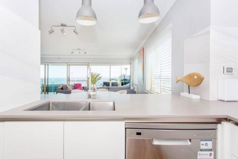 Prepare meals with an ocean view.