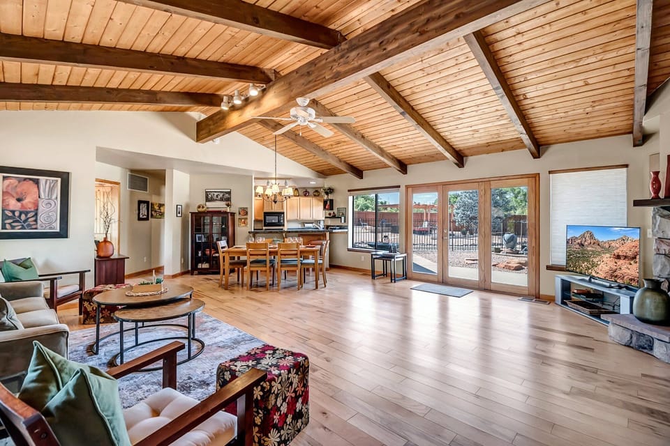 Living Room with Plenty of Comfortable seating and Smart TV