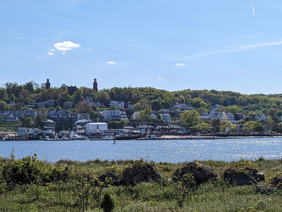 View of the quaint town of Highlands from Sandy Hook