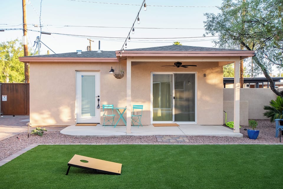 Front of Home - Turf, Lighting, Covered Patio, Seating
