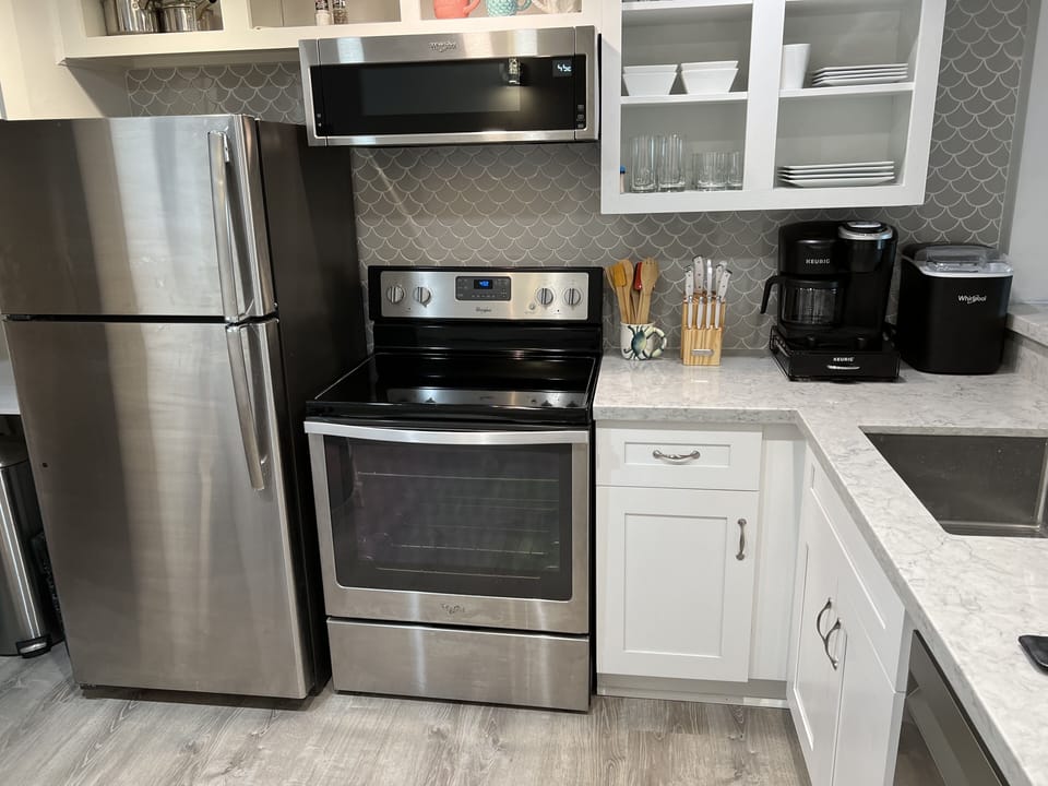 Over the Range Microwave; Keurig Duo Coffee Maker with K Cup and Drip, Ice Maker