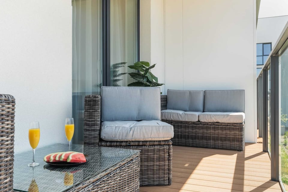 Balcony perfect for drinking coffee or tea. 