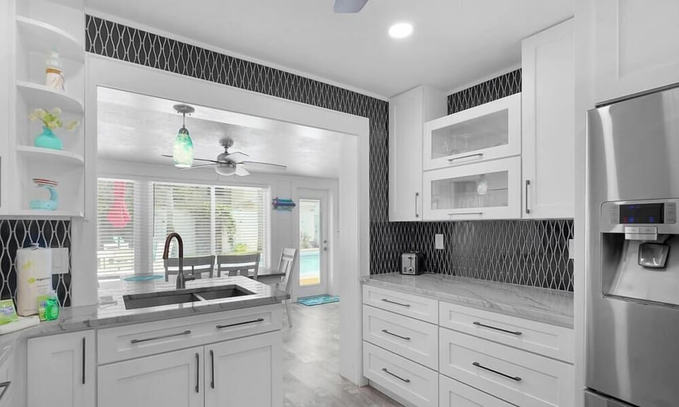 Kitchen looking to dining area