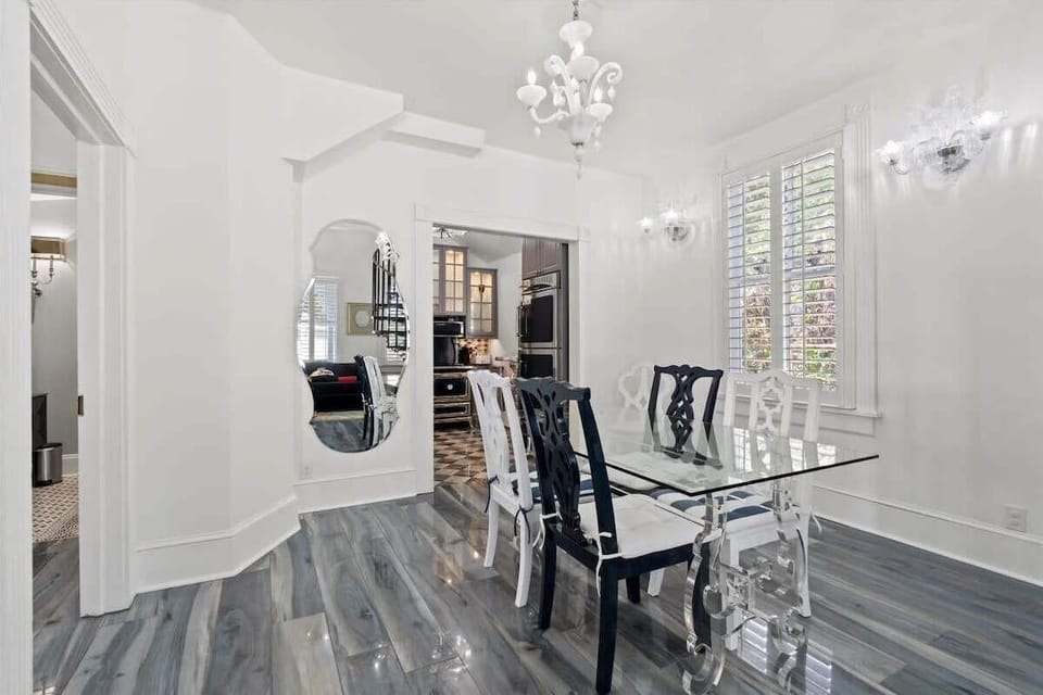 A stylish dining table to enjoy a sit-down meal at home.