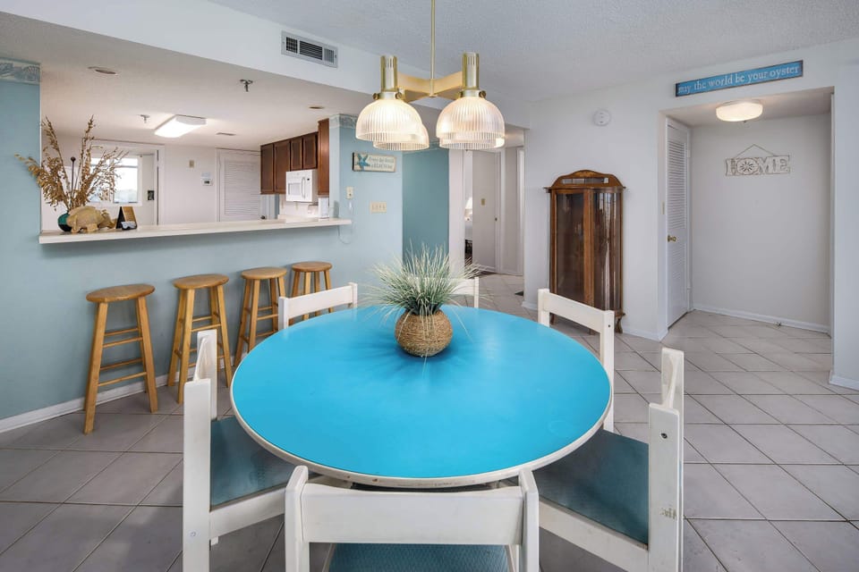 Dining table with seating for six