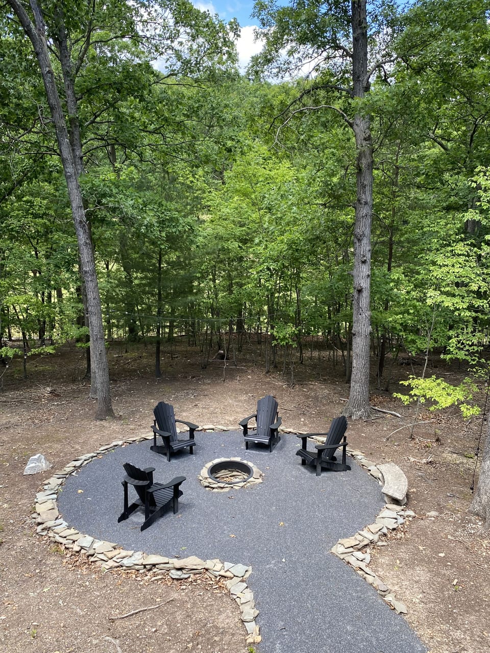 Built in fire pit perfect for making s'mores