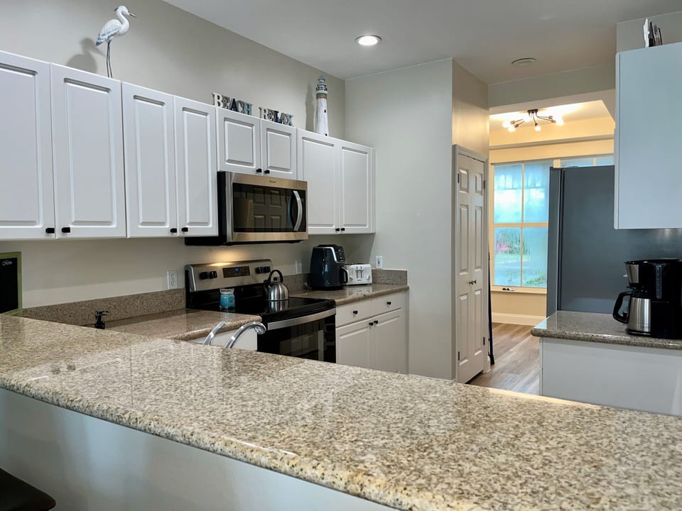 Kitchen with plenty of working space. 