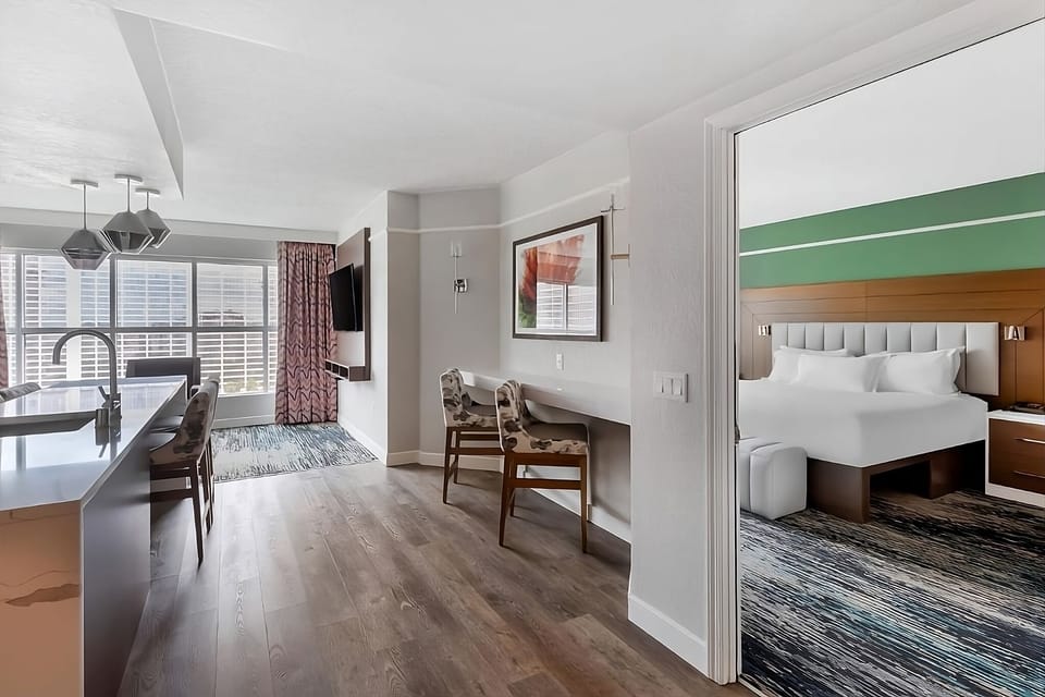 Settle in for meals and remote work in airy comfort.