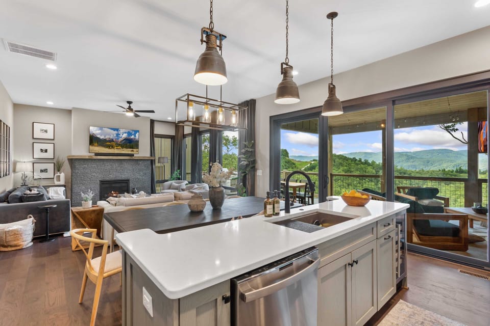 Kitchen and Dining in the Main Level Open Living Area