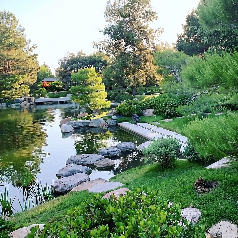 Breathe in calm by the water and manicured gardens