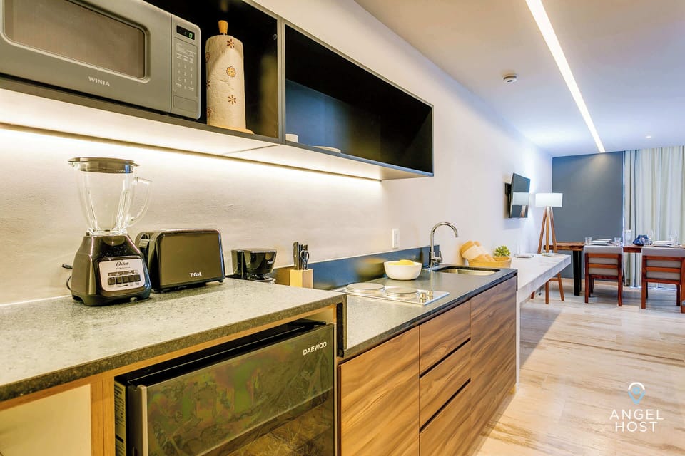 We've included a coffee maker and blender