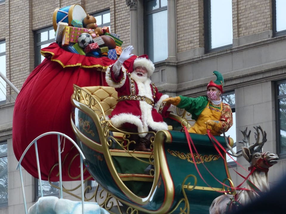 Santa is half a block away from you.