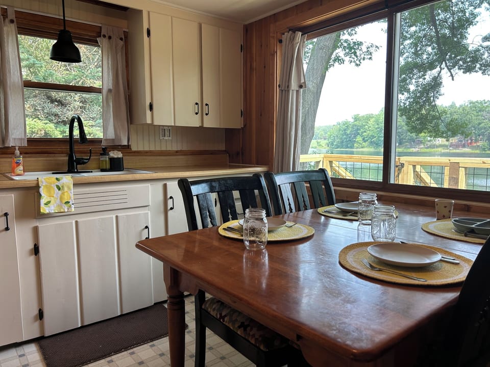 Kitchen with lake view 