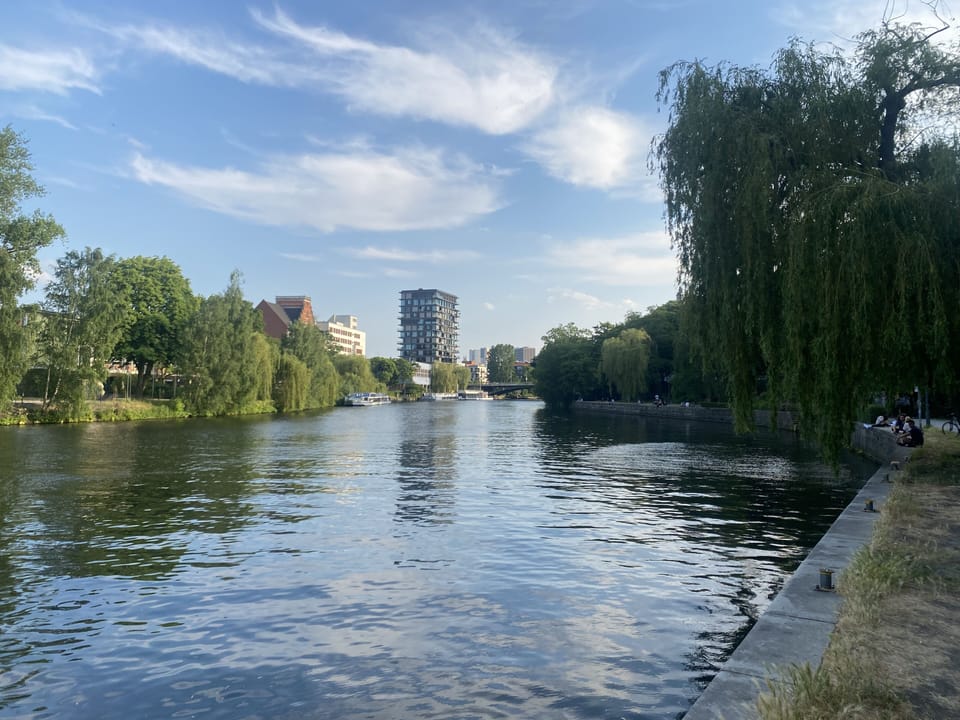 The river Spree - just a 2 minute walk away