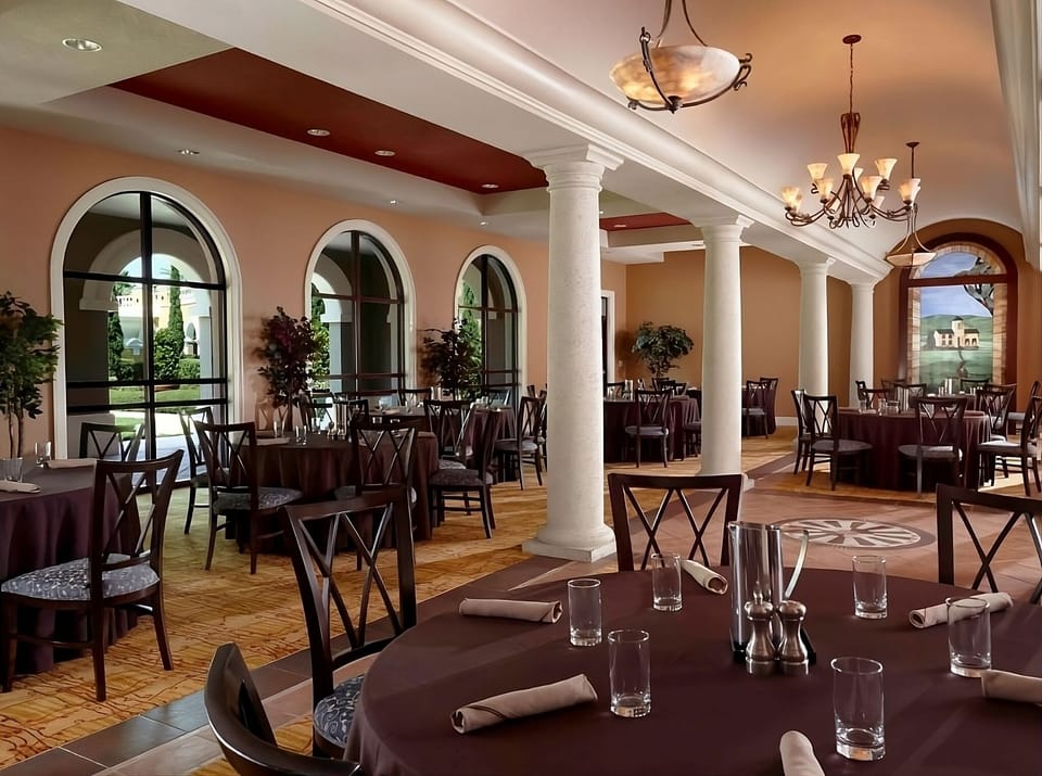 Savor elegant meals in a sunlit, resort-style dining room.
