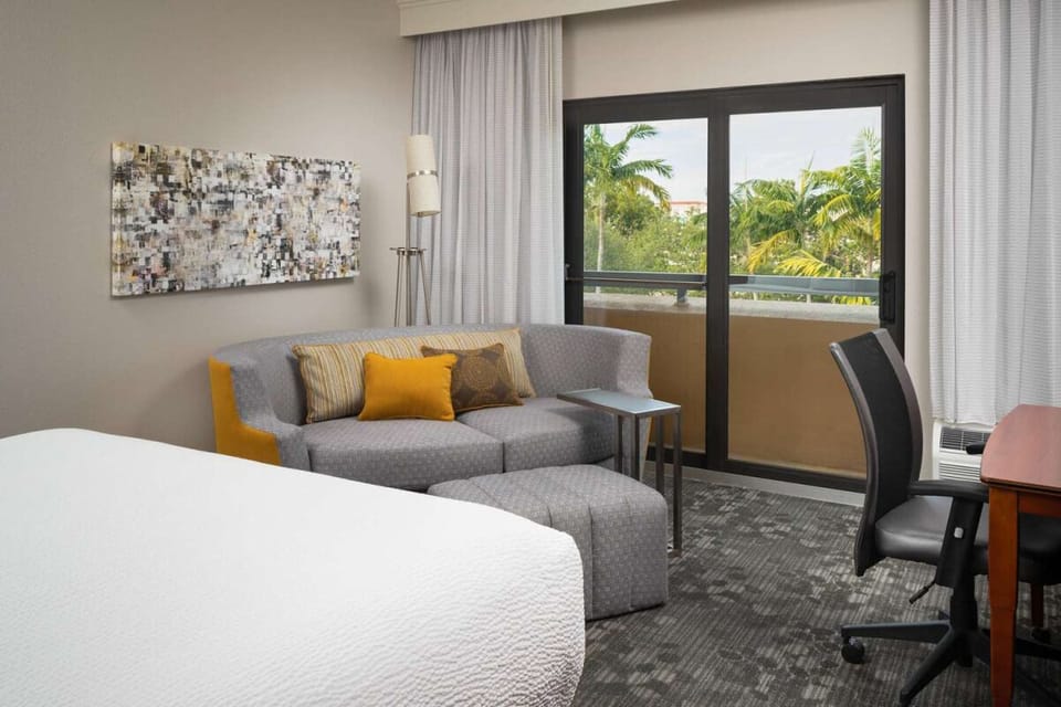 Catch up on work at the desk, then enjoy the view.