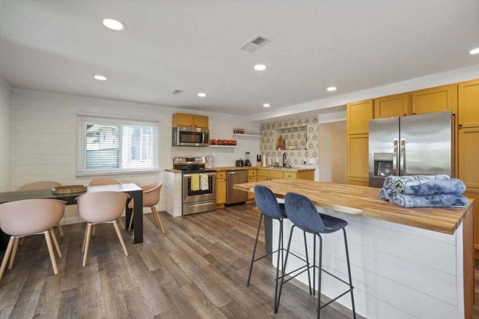 Kitchen and dining area on lower level