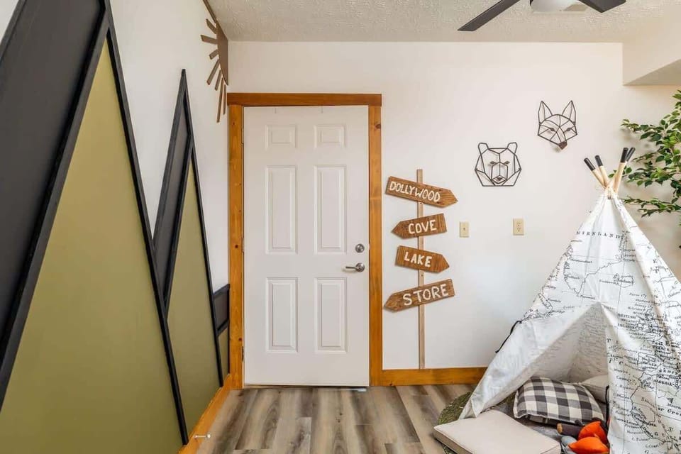 This playroom is right off of the kids bunk room.