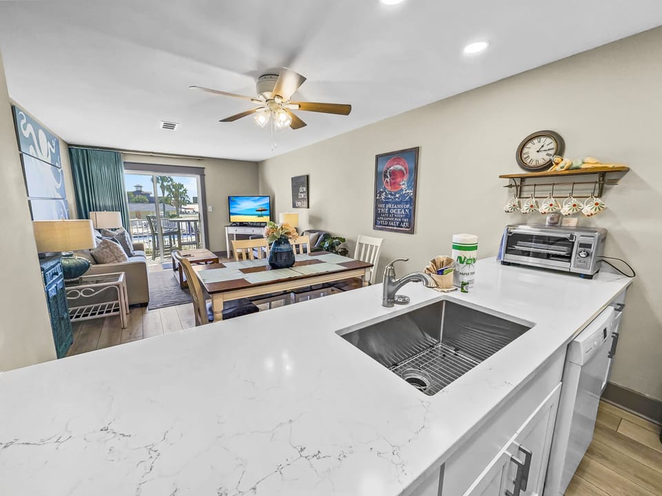 View of living area from Kitchen