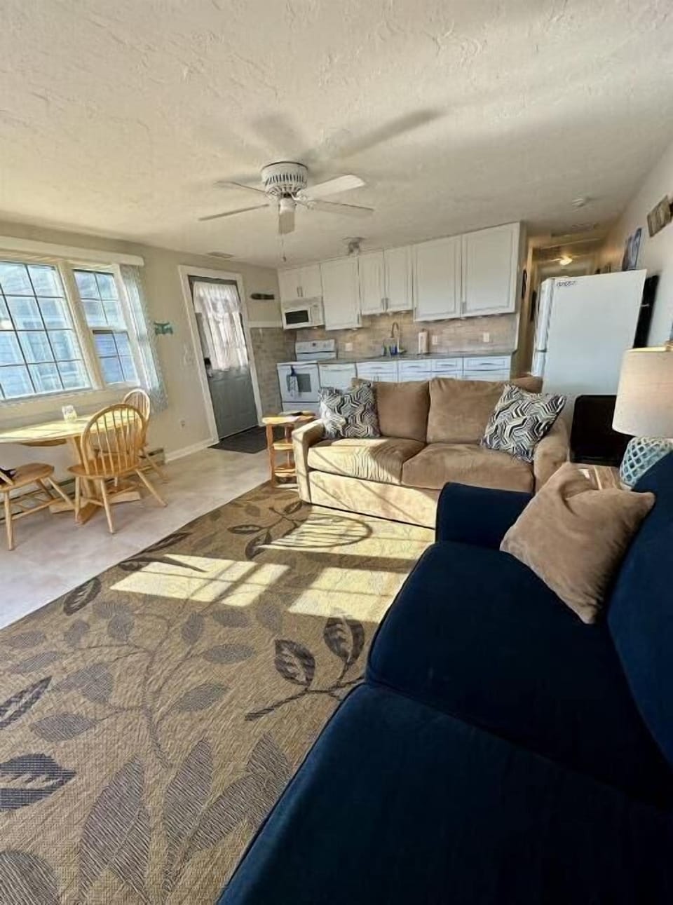 Living, dining, kitchen area