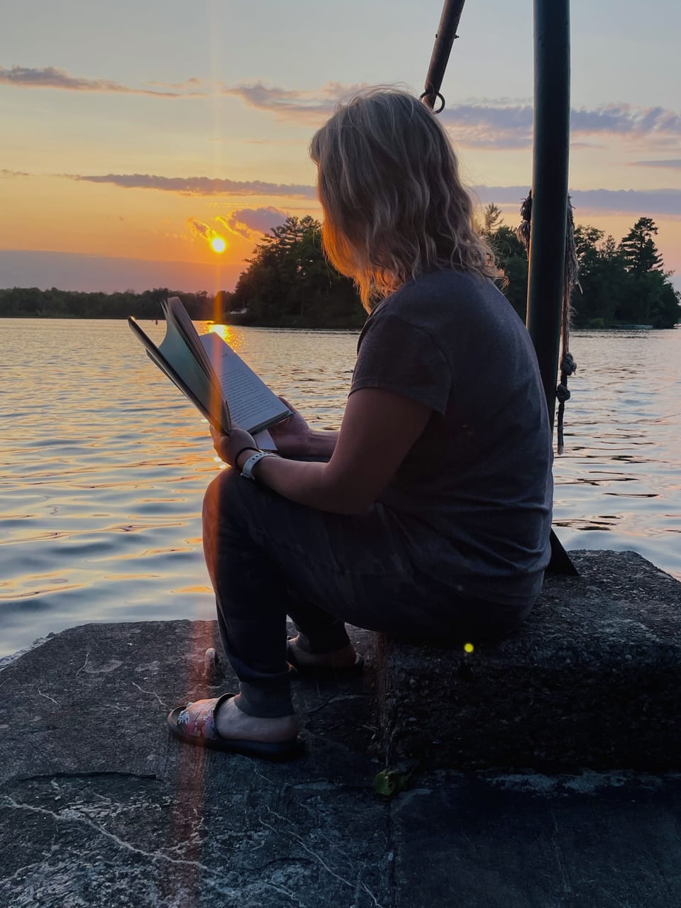 Sunset and stories at the dock 