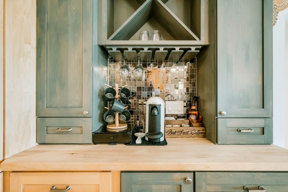 Nespresso Coffee Bar with all the fixin's you need to make a delicious cuppa Joe