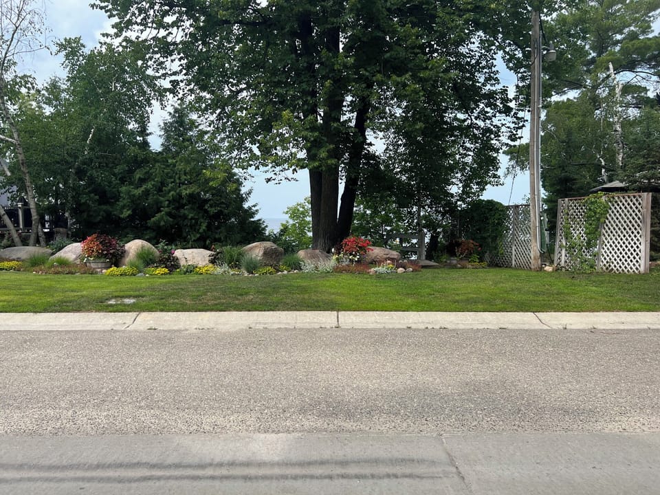 View of the lake from the front lawn