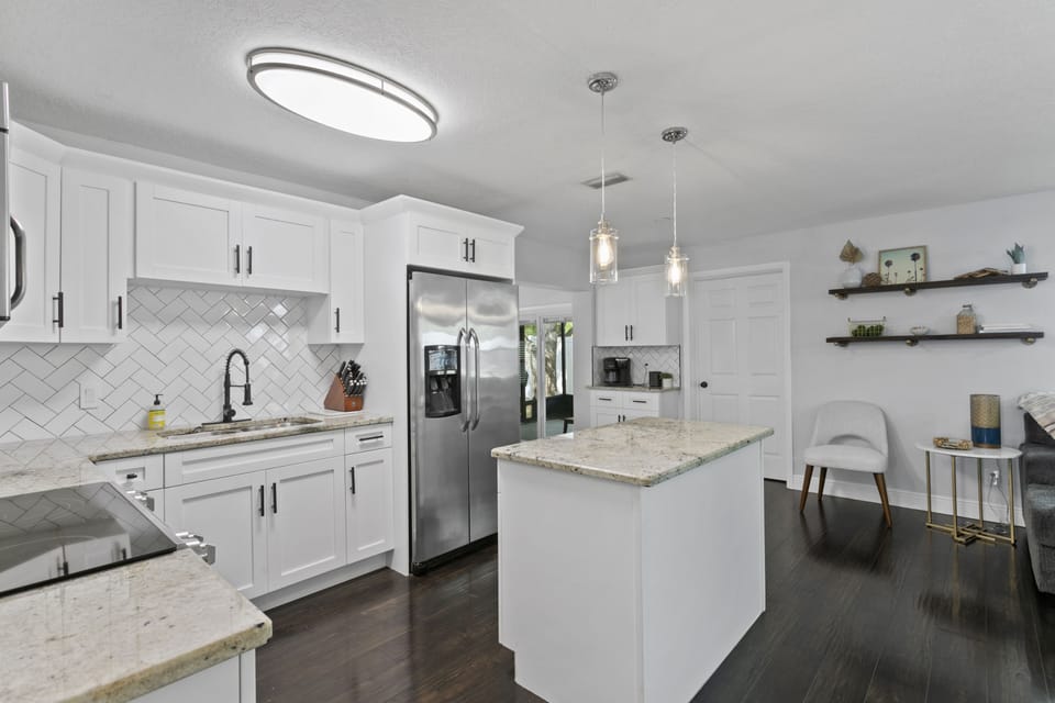 Beautiful Kitchen with Granite Island