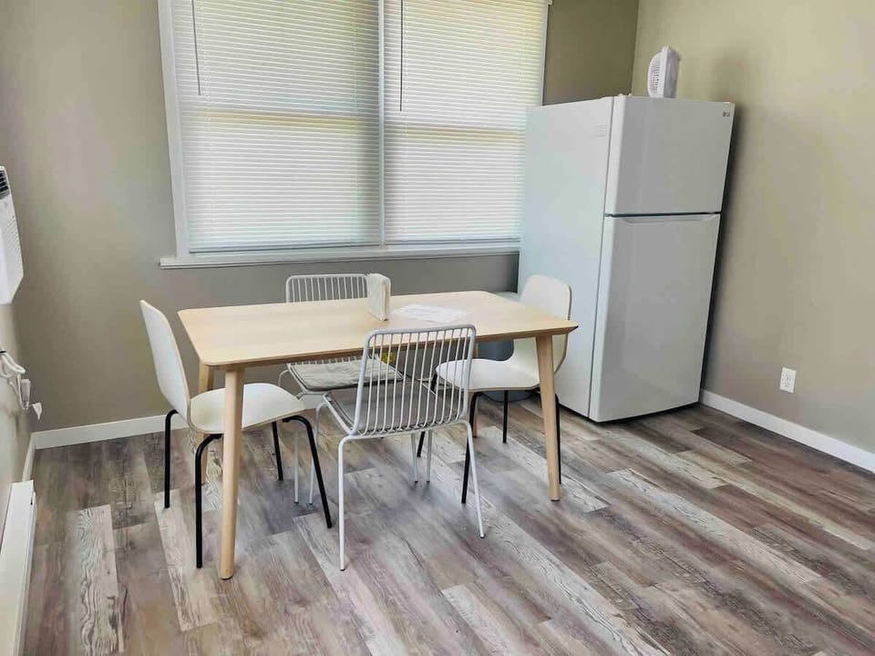 Dining table that seats four comfortably
