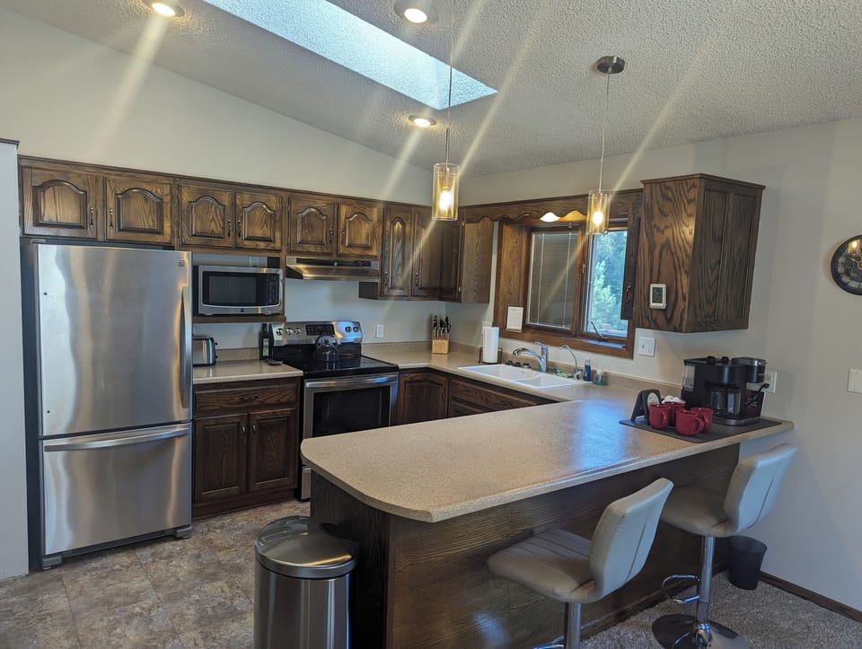Kitchen with bar seating