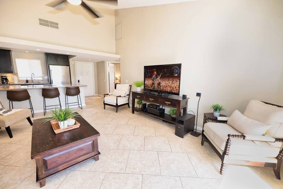 Smart TV in the living room and highspeed wifi to connect to your streaming channels