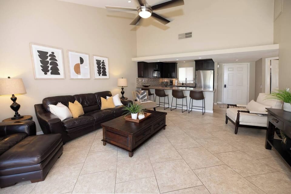 Living room with large couches and seating