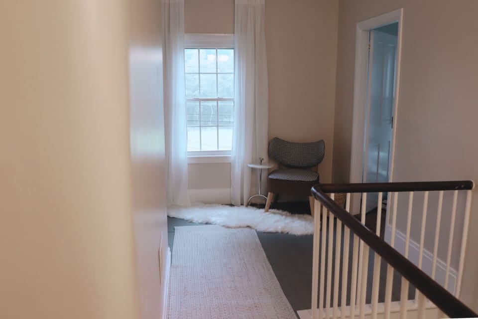 Upstairs hallway and reading nook.
