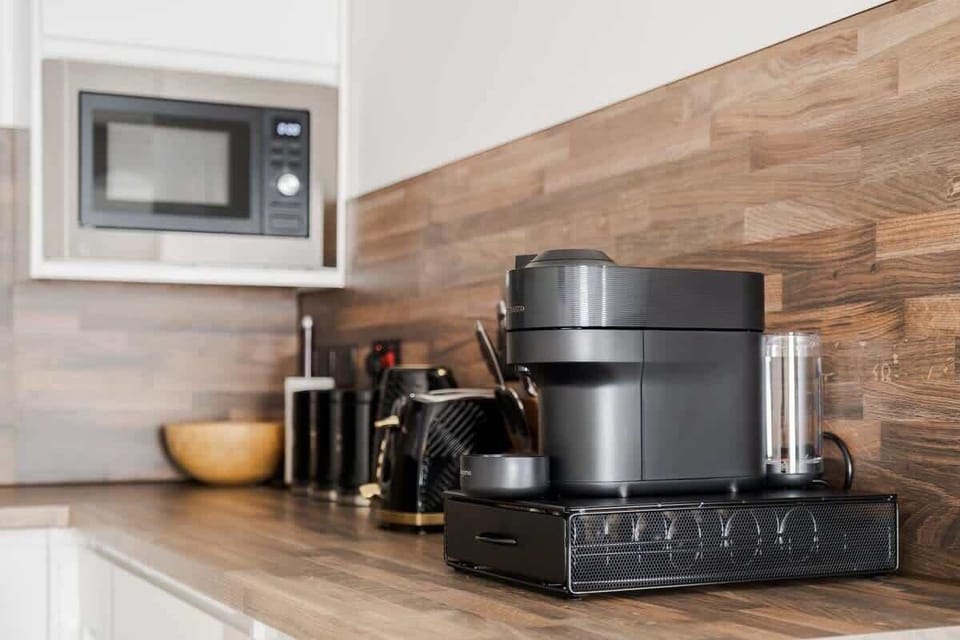 Full Kitchen | Wake up to a perfect coffee with our Nespresso machine, with pods provided for you to enjoy anytime.