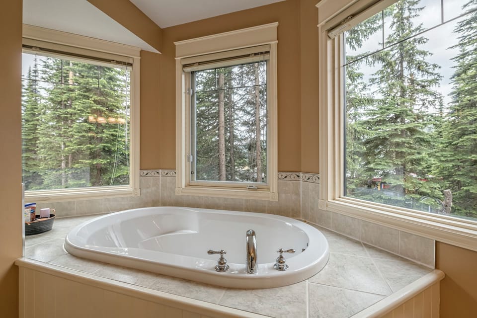 Enjoy the Master Ensuite Soaker Tub with a View 