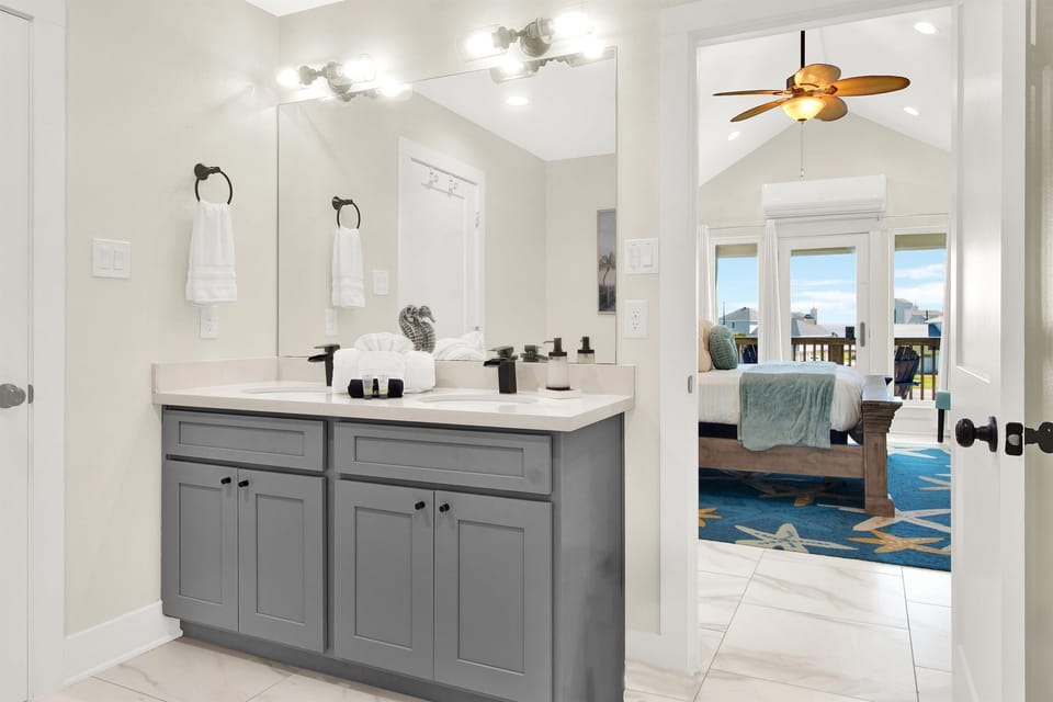 The natural lighting makes for a super nice place to get ready for a day on the town.
