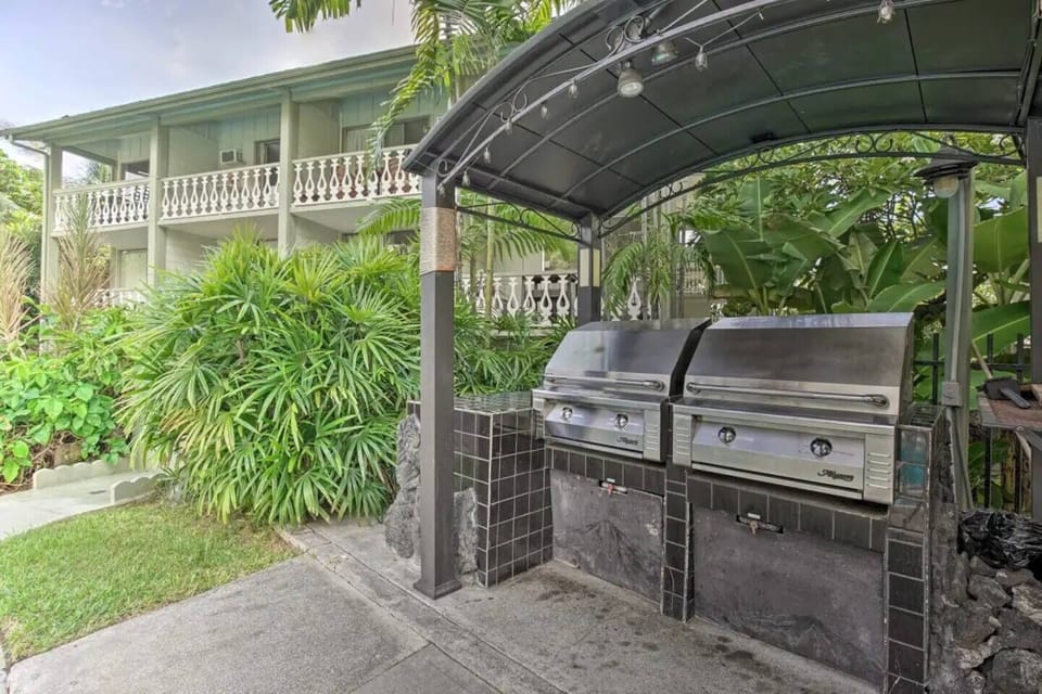 Barbeques next to the pool