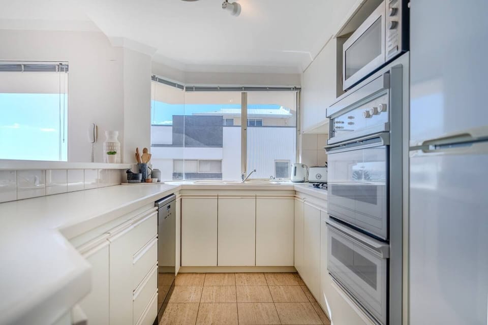Kitchen with ocean views