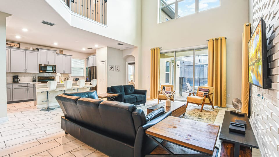 Kick back and relax in our spacious living room, where you can unwind with your favorite book or movie.