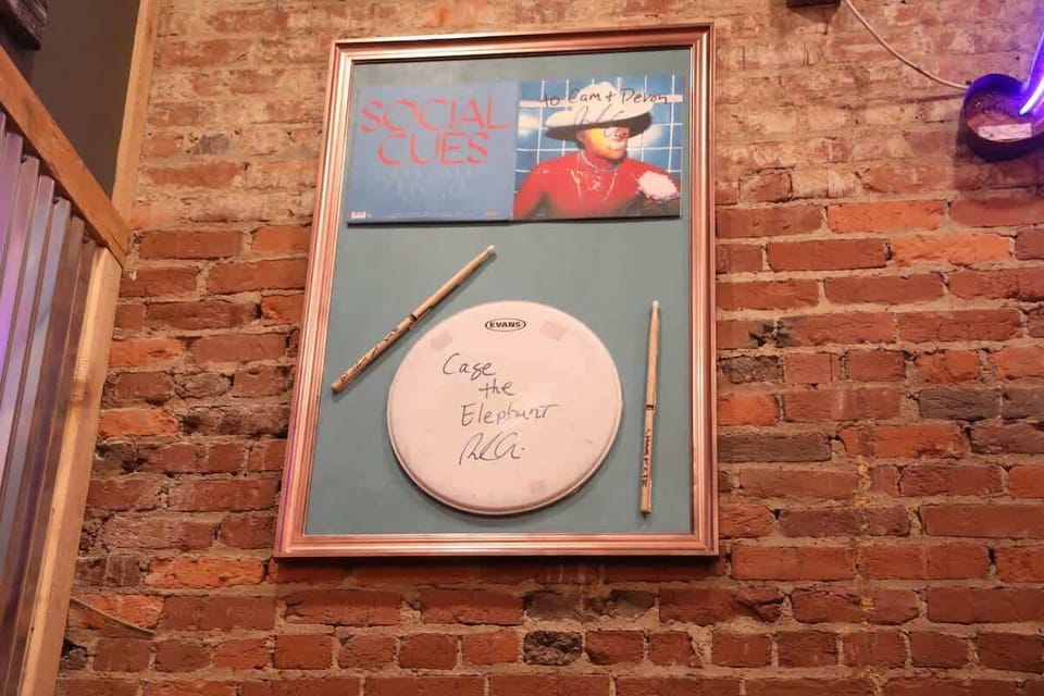Provided by our good friend Jared at Cage the Elephant, this custom piece is one of our favorites! The album caption reads, "To Cam and Devon"
