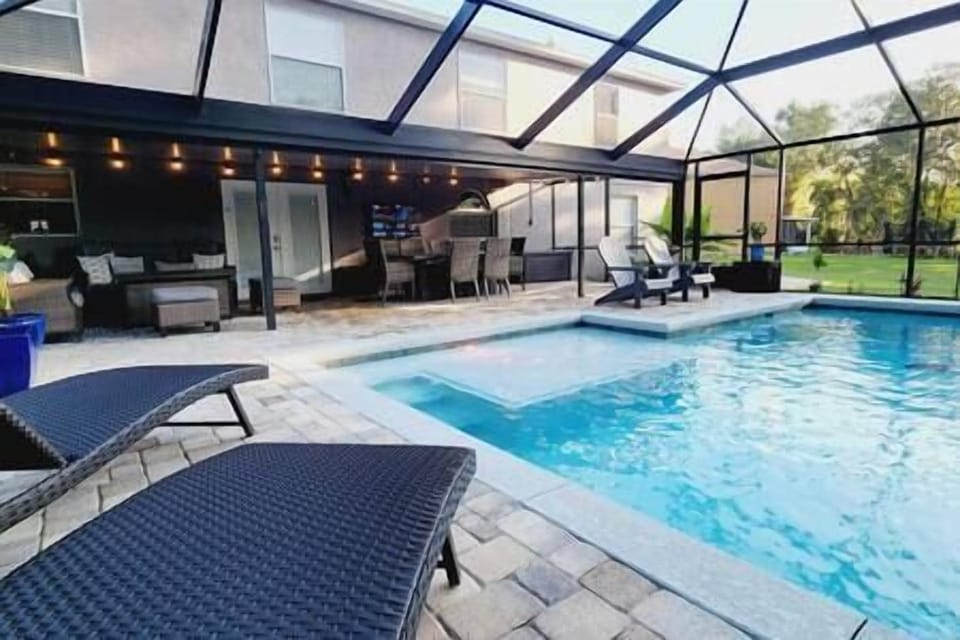 Heated and illuminated pool