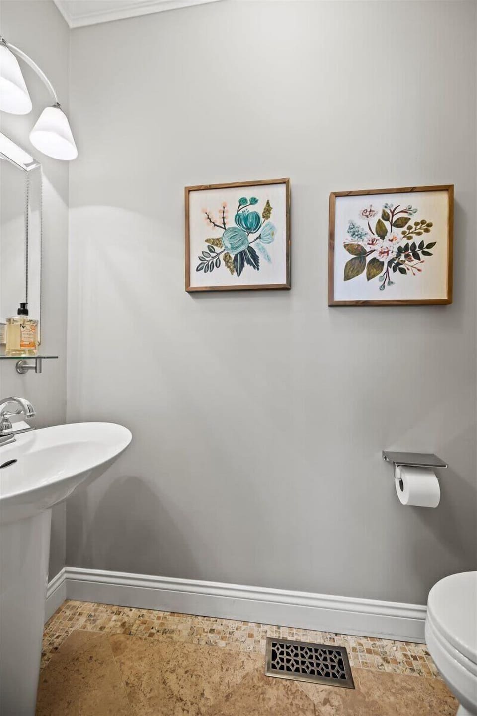 Main level half bathroom.