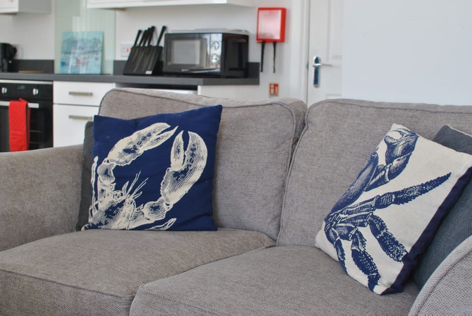 The open plan layout of the living spaces make it a sociable space