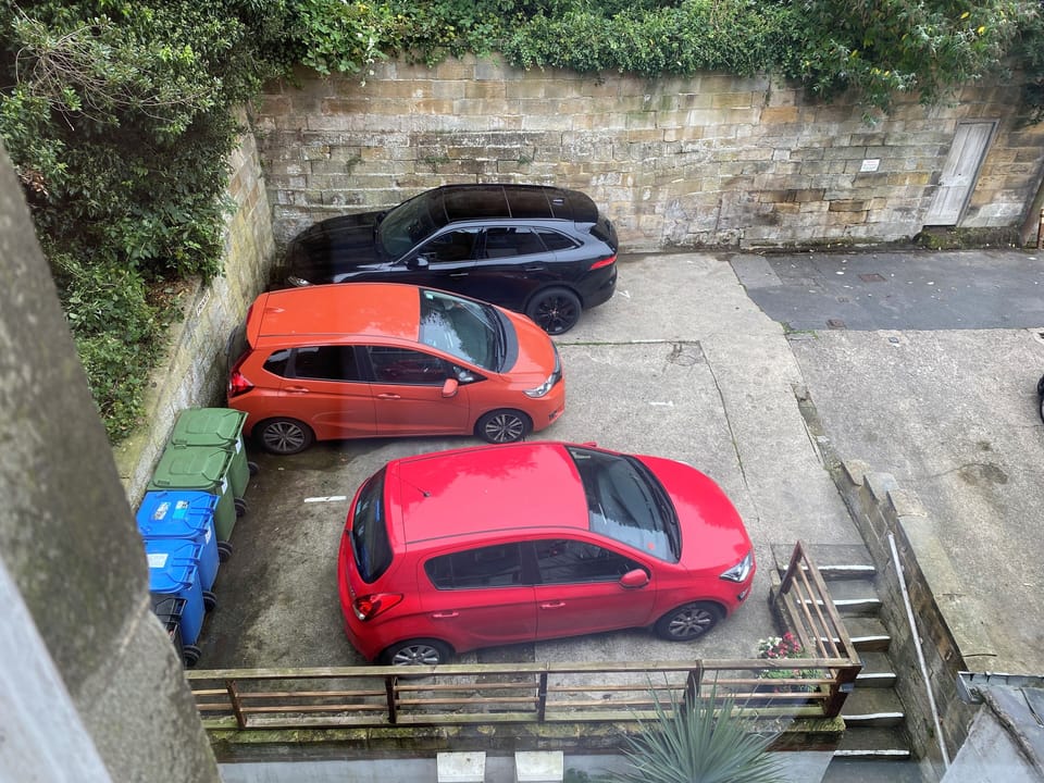 Plenty of space to the back and side once you’ve reversed in and moved forward